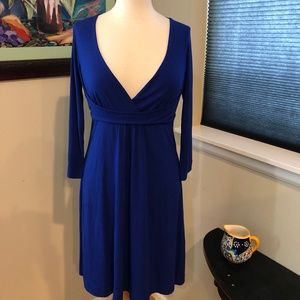RicRac for Anthropologie Royal Blue Draped Jersey Dress NWOT - sz M